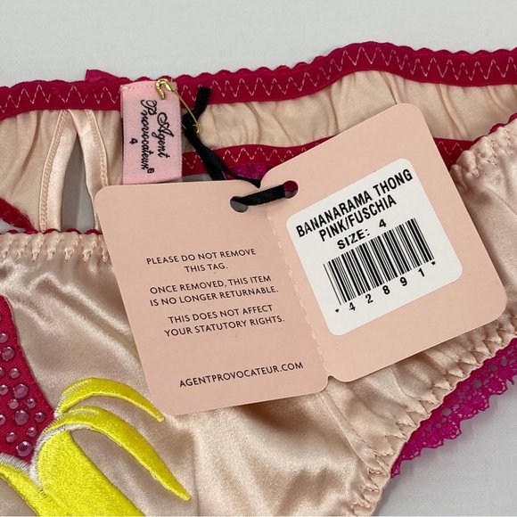Agent Provocateur Bananarama Pink Silk Thong NWT - Picture 11 of 11